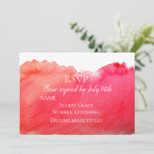 Hochzeit RSVP ruby roboho moderne Aquarellfarbe Einladung (Stehend Vorderseite)