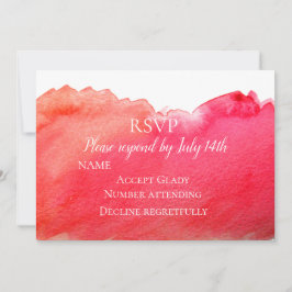 Hochzeit RSVP ruby roboho moderne Aquarellfarbe Einladung