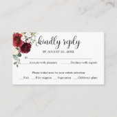 Hochzeit RSVP Rustic Chalk Burgundy Floral Begleitkarte (Vorderseite)