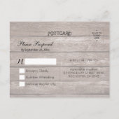 Hochzeit RSVP Rustic Wood Hydrangea String Lights Einladungspostkarte (Rückseite)