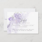 Hochzeit RSVP | Rustikal Lila Blüte Karte (Vorderseite)