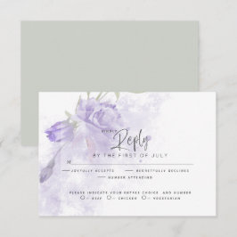 Hochzeit RSVP | Rustikal Lila Blüte Karte