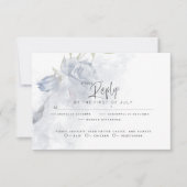 Hochzeit RSVP | Rustikale Aquarellfarbe Dusty Blue Karte (Vorderseite)