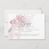 Hochzeit RSVP | Rustikale Wasserfarbe Rosa Rose Karte (Vorderseite)