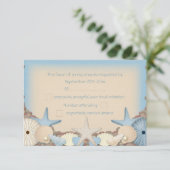 Hochzeit RSVP Schöne Tropical Beach Muscheln (Stehend Vorderseite)