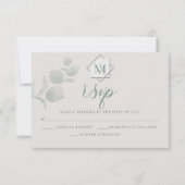 Hochzeit RSVP | Silver Sage Eukalyptus Karte (Vorderseite)