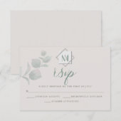 Hochzeit RSVP | Silver Sage Eukalyptus Karte (Vorne/Hinten)
