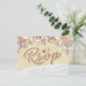 Hochzeit RSVP Sommer Sandy Beach Starfish Seashell Einladungspostkarte (Stehend Vorderseite)
