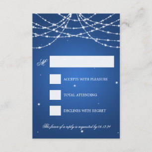Hochzeit RSVP Sparkling String Blau