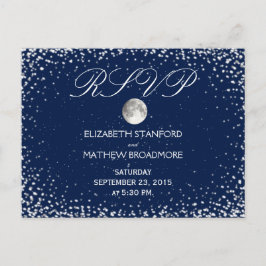Hochzeit RSVP | Starry Night Moon Postkarte