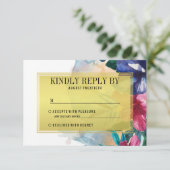 Hochzeit RSVP | Tropenfarben-Blume Karte (Stehend Vorderseite)