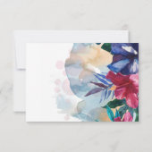 Hochzeit RSVP | Tropenfarben-Blume Karte (Rückseite)