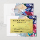 Hochzeit RSVP | Tropenfarben-Blume Karte (Vorne/Hinten)