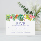 Hochzeit RSVP | tropische Wasserfarbe (Stehend Vorderseite)