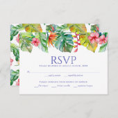 Hochzeit RSVP | tropische Wasserfarbe (Vorne/Hinten)
