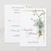 Hochzeit RSVP vergesst mir Noten Karte (Vorne/Hinten)