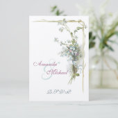 Hochzeit RSVP vergesst mir Noten Karte (Stehend Vorderseite)