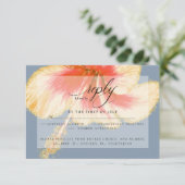 Hochzeit RSVP | Wasserfarbener Hibiskus Blume (Stehend Vorderseite)