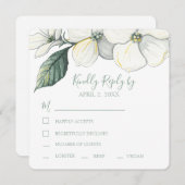 Hochzeit RSVP Watercolor Dogwood Blooms (Vorne/Hinten)