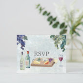 Hochzeit RSVP Weinprobe Postkarte (Stehend Vorderseite)