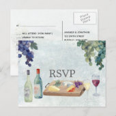 Hochzeit RSVP Weinprobe Postkarte (Vorne/Hinten)