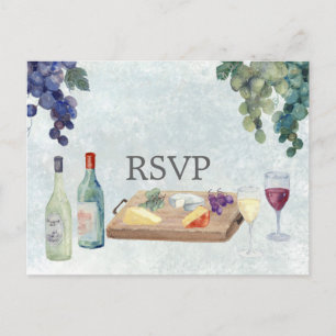 Hochzeit RSVP Weinprobe Postkarte