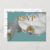 Hochzeit RSVP Weißorchids Einladungspostkarte (Vorne/Hinten)
