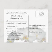 Hochzeit RSVP Weißorchids Einladungspostkarte (Rückseite)