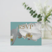 Hochzeit RSVP Weißorchids Einladungspostkarte (Stehend Vorderseite)