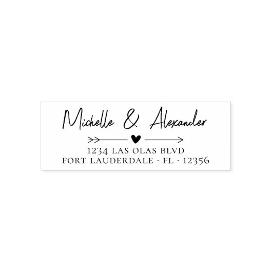 Hochzeit Rücksendeadresse Herz Modernes Drehbuch S Permastempel (Design)