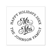 Hochzeit Rücksendeadresse Moderne Mr. & Mrs. Scrip Permastempel (Design)