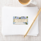Hochzeit Rücksendeadresse Wood Blue Hydrangea Vint Adressaufkleber (Insitu)
