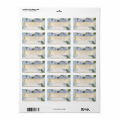 Hochzeit Rücksendeadresse Wood Blue Hydrangea Vint Adressaufkleber (Vorne)