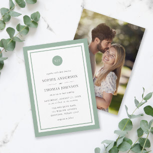 Hochzeit Runde Monogramm-Fotografie mit individuel Einladung
