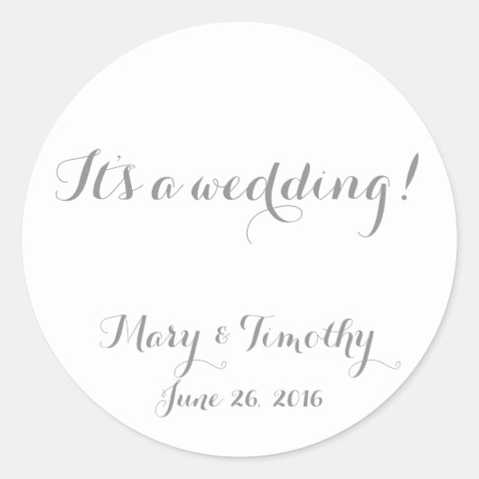 Hochzeit Runder Aufkleber (Vorderseite)