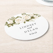 Hochzeit Runder Pappuntersetzer (Angewinkelt)