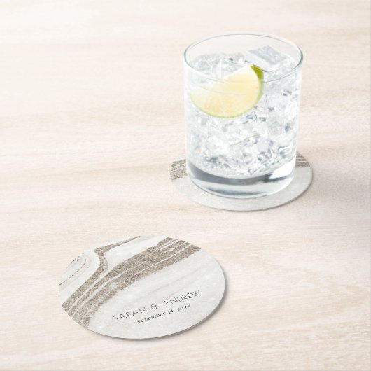 Hochzeit Runder Pappuntersetzer (Vor Ort)