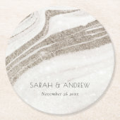 Hochzeit Runder Pappuntersetzer (Vorderseite)