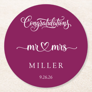 Hochzeit runder pappuntersetzer