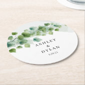 Hochzeit Runder Pappuntersetzer (Angewinkelt)