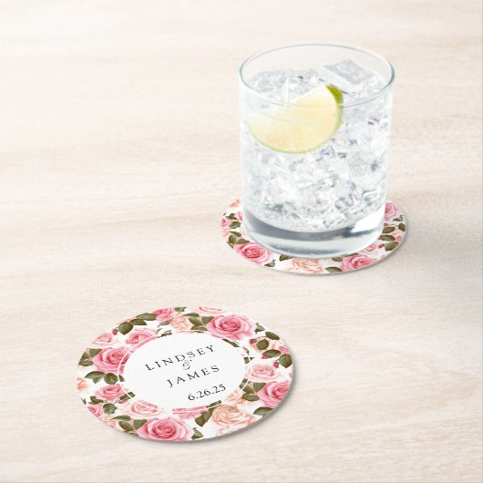 Hochzeit Runder Pappuntersetzer (Vor Ort)