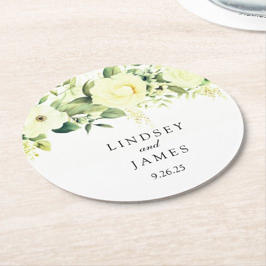 Hochzeit Runder Pappuntersetzer (Angewinkelt)