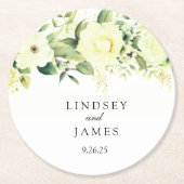 Hochzeit Runder Pappuntersetzer (Vorderseite)