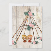 Hochzeit Rustic Boho Chic Teepee Einladung (Rückseite)