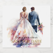 Hochzeit Rustic Classic Boho Floral Schaumweinetikett (Einzelnes Label)