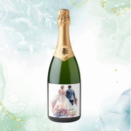 Hochzeit Rustic Classic Boho Floral Schaumweinetikett