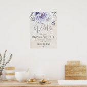 Hochzeit | Rustic Lilac Alabaster Peony Bar Sign Poster (Küche)