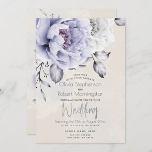 HOCHZEIT Rustic Lilac and Alabaster Peony Floral Einladung