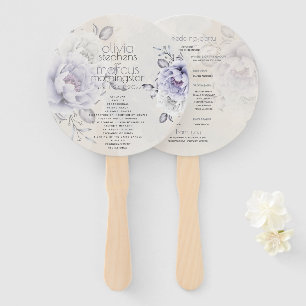 Hochzeit Rustic Lilac and Alabaster Peony Floral Fächer