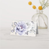 Hochzeit | Rustic Lilac and Alabaster Peony Floral Platzkarte (Rückseite)